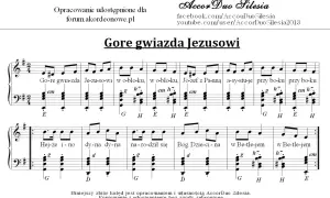 Nuty kolędy "Gore gwiazda Jezusowi" z akordami i tekstem.