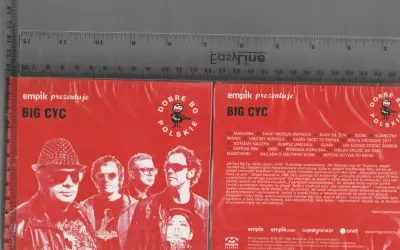 Okładka płyty zespołu Big Cyc. Na czerwonym tle wizerunki muzyków. Tekst: "empik prezentuje BIG CYC". "Facet to świnia" to jeden z utworów.