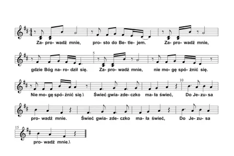 Arka Noego, "Świeć gwiazdeczko, świeć" tekst i nuty. Prośba o prowadzenie, by nie zaspać.