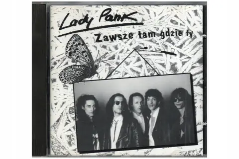 Okładka Lady Pank "Zawsze tam gdzie ty" z motylem i zespołem.