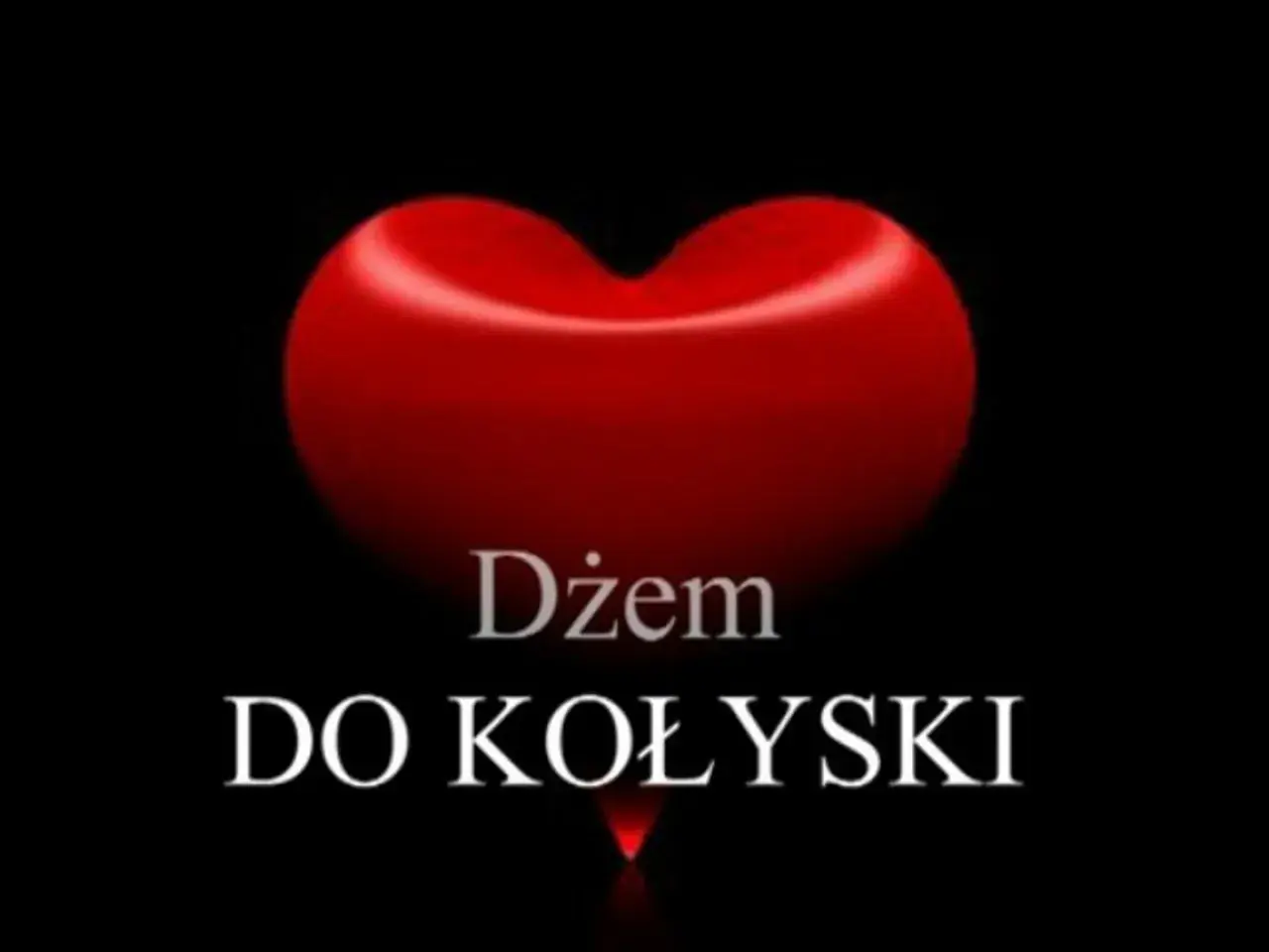 Czerwone serce z napisem "Dżem do kołyski".